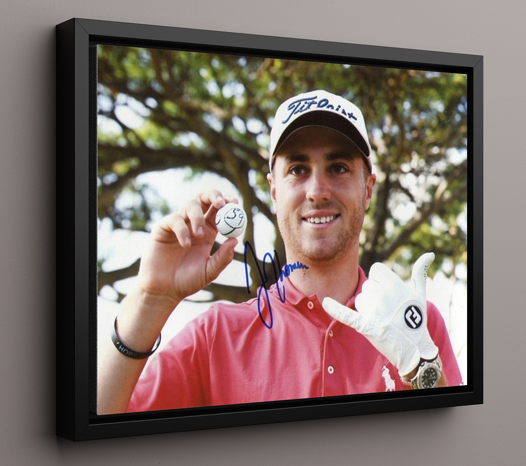 Justin Thomas - Historic 59 Round golf wall art 16x20 Framed Canvas
