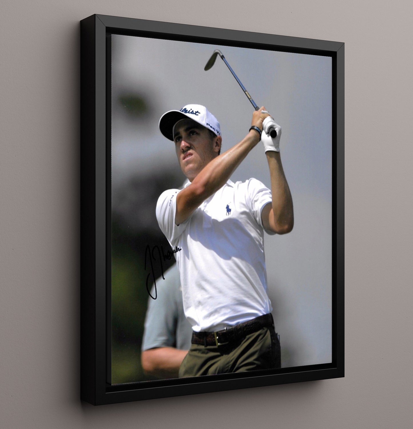Justin Thomas - Major Championship Follow Through golf wall art 16x20 Framed Canvas
