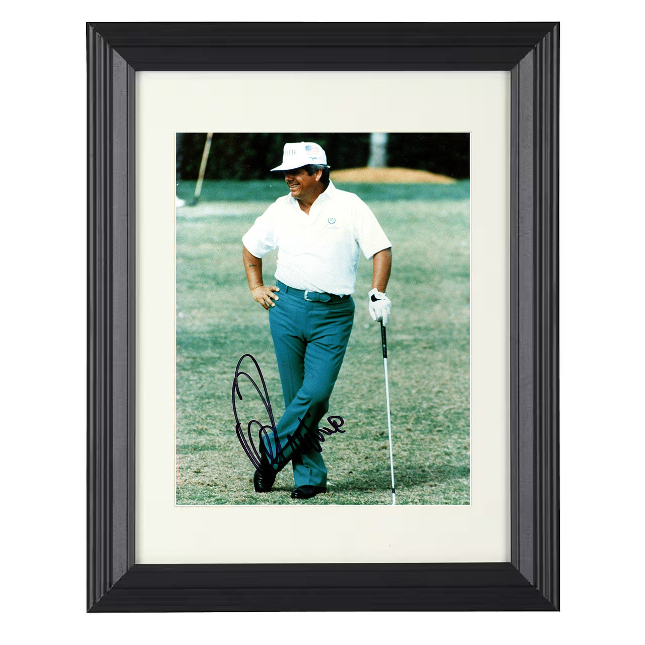 Lee Trevino – Fairway Lean Pose 8x10 matted black framed golf wall art