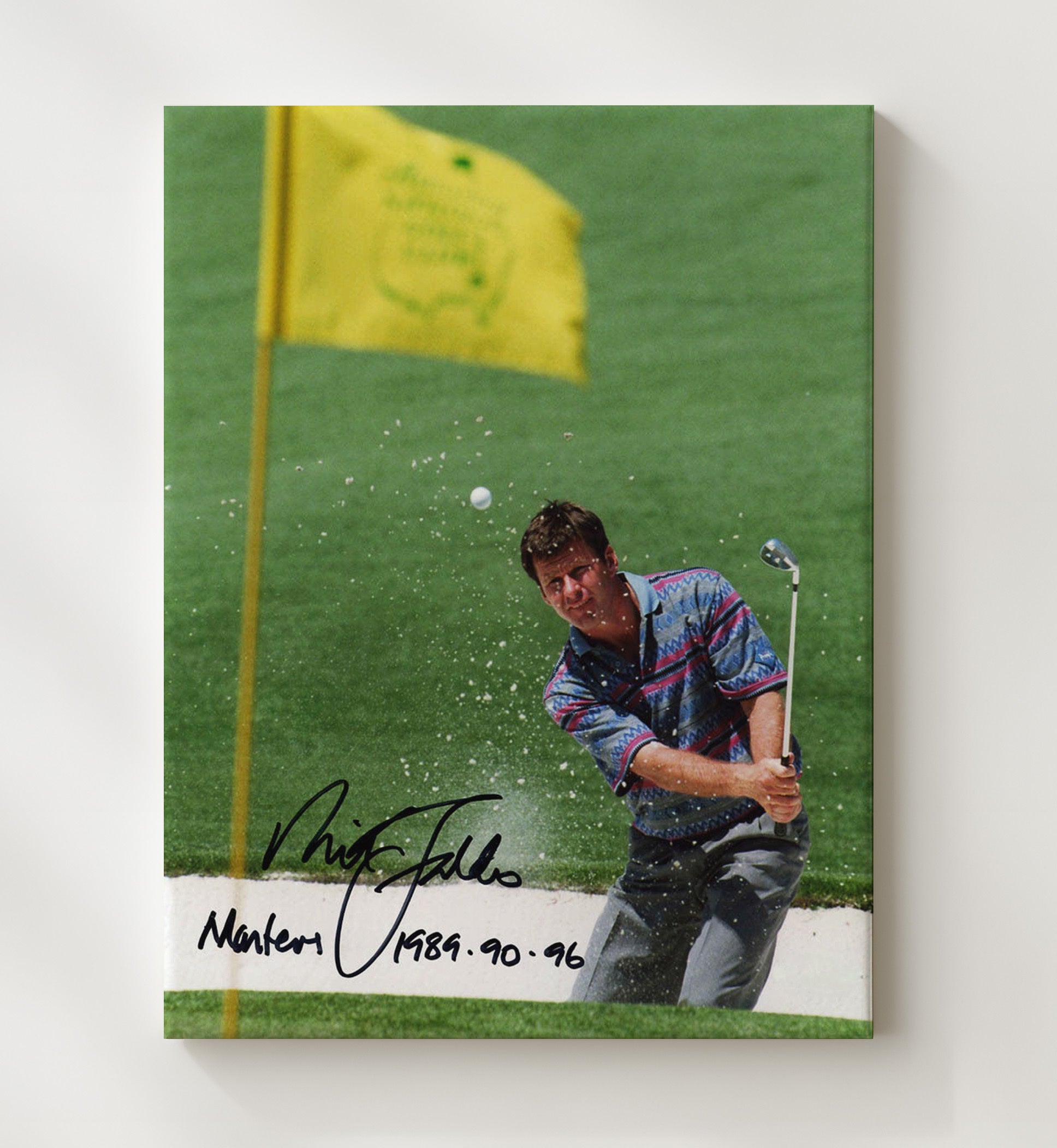 Nick Faldo - Bunker Shot Champion Form golf wall art 20x24 Canvas
