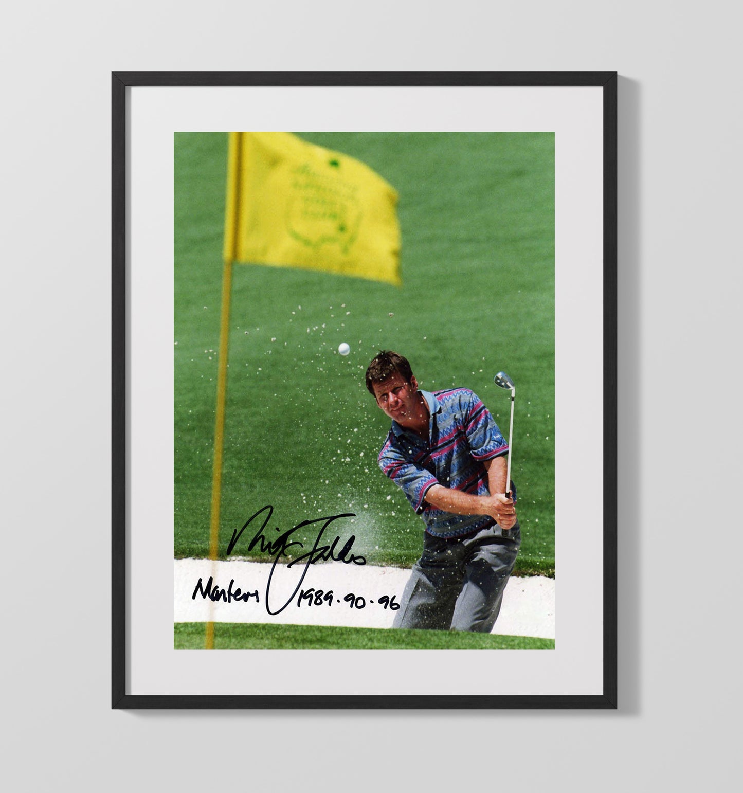 Nick Faldo - Bunker Shot Champion Form golf wall art 16x20 Gallery Frame