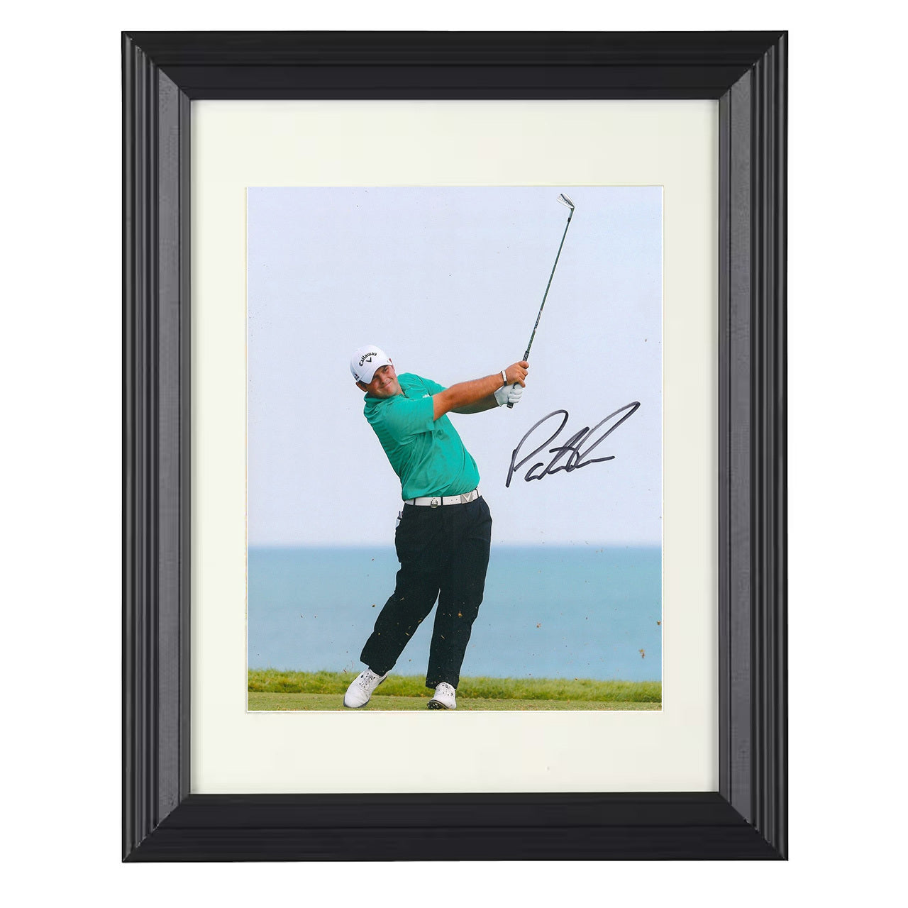Patrick Reed – Iron Shot Precision 8x10 matted black framed golf wall art