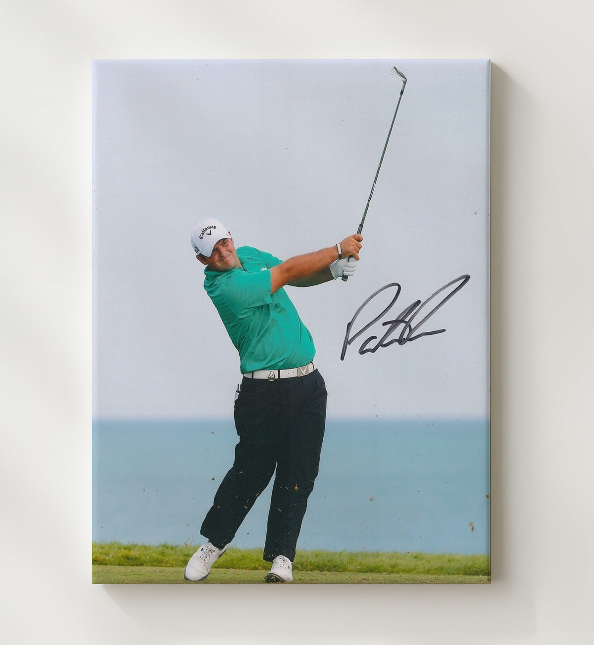 Patrick Reed - Iron Shot Precision golf wall art 8x10 Beveled Frame