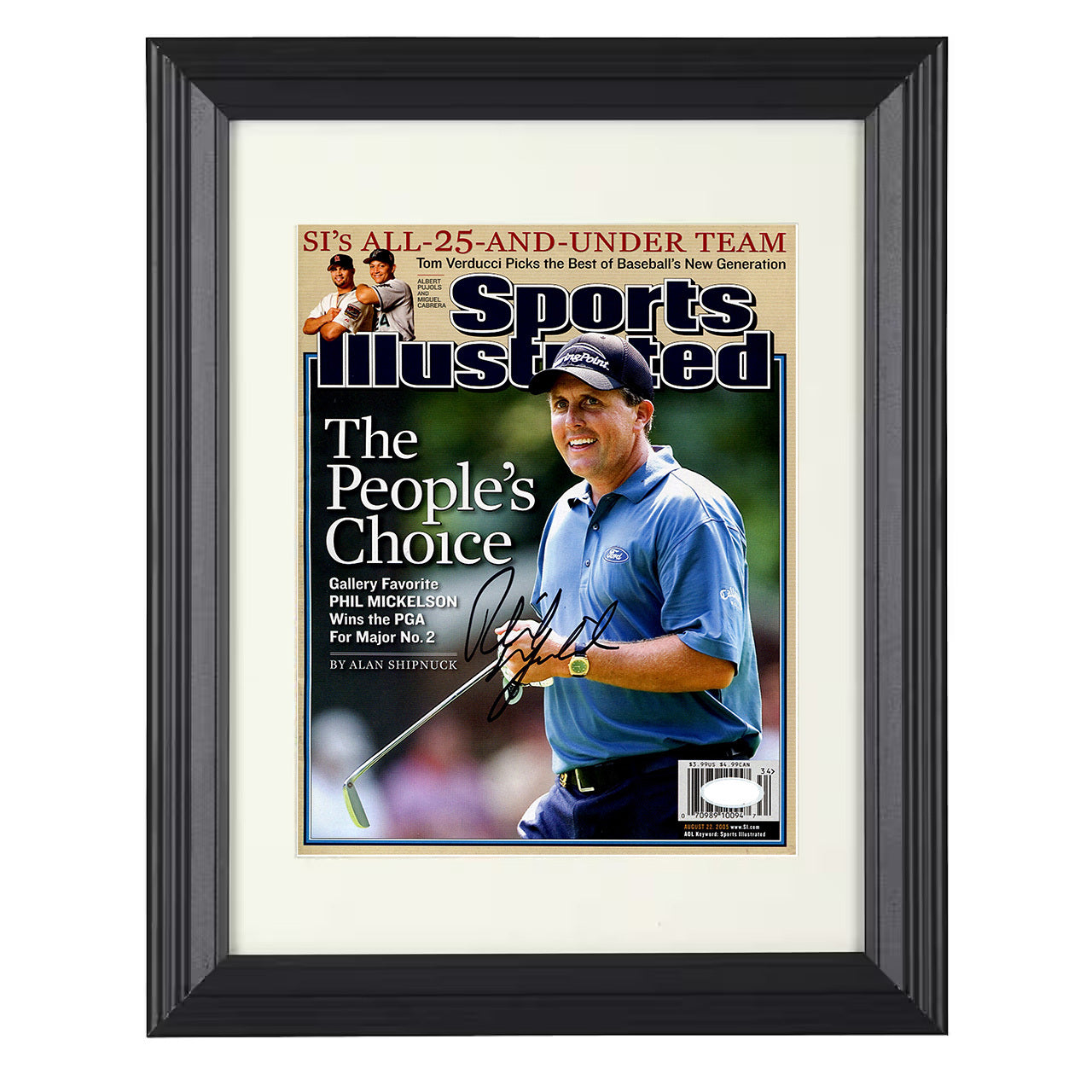Phil Mickelson – Peoples Choice 2005 SI 8x10 matted black framed golf wall art