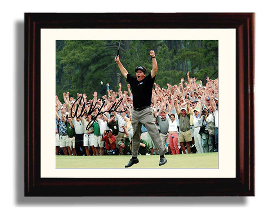 Phil Mickelson - Augusta Victory Leap 2004 golf wall art 8x10 Beveled Frame