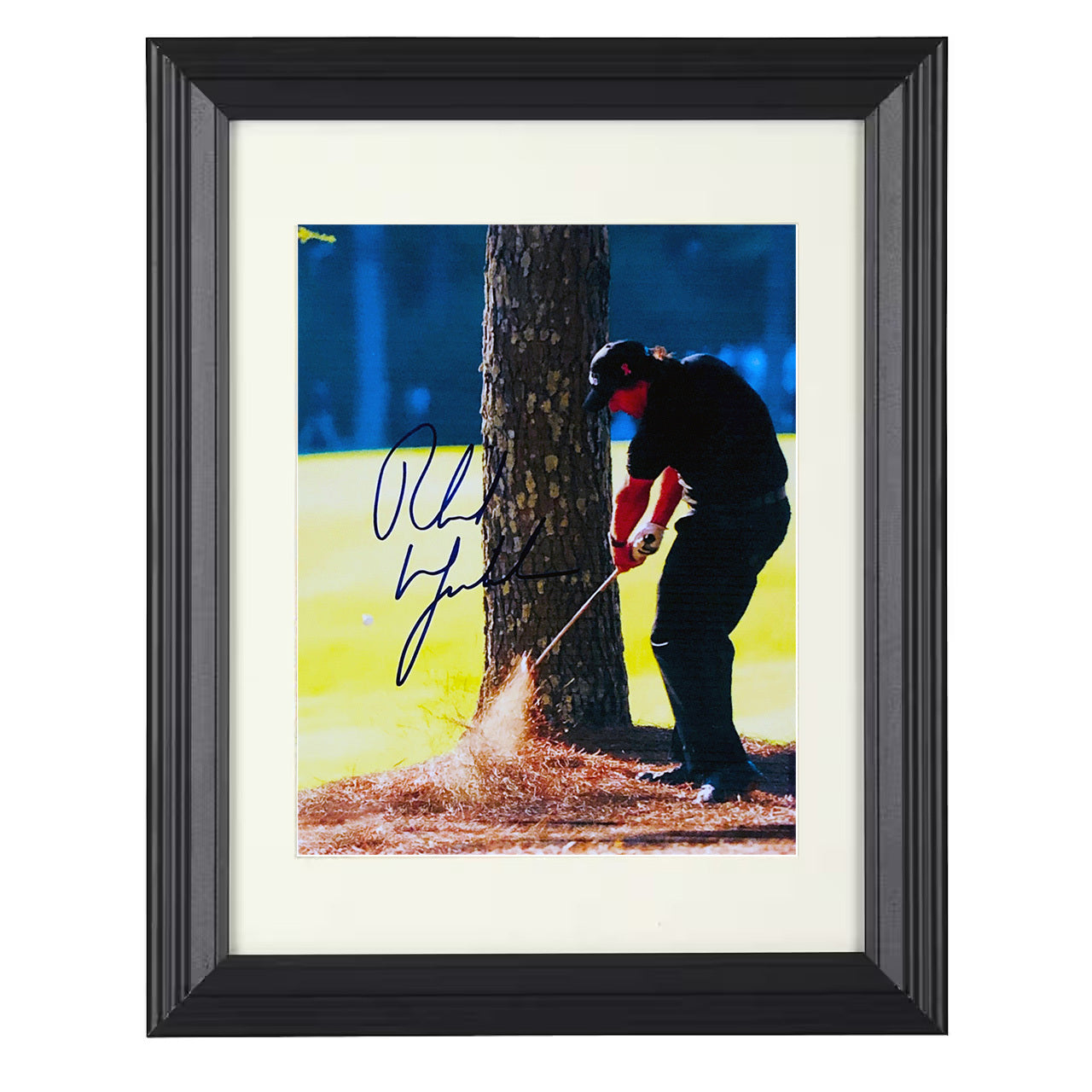 Phil Mickelson – Pine Straw Recovery Shot 8x10 matted black framed golf wall art