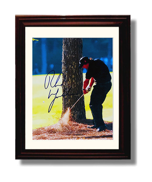 Phil Mickelson - Pine Straw Recovery Shot golf wall art 8x10 Beveled Frame