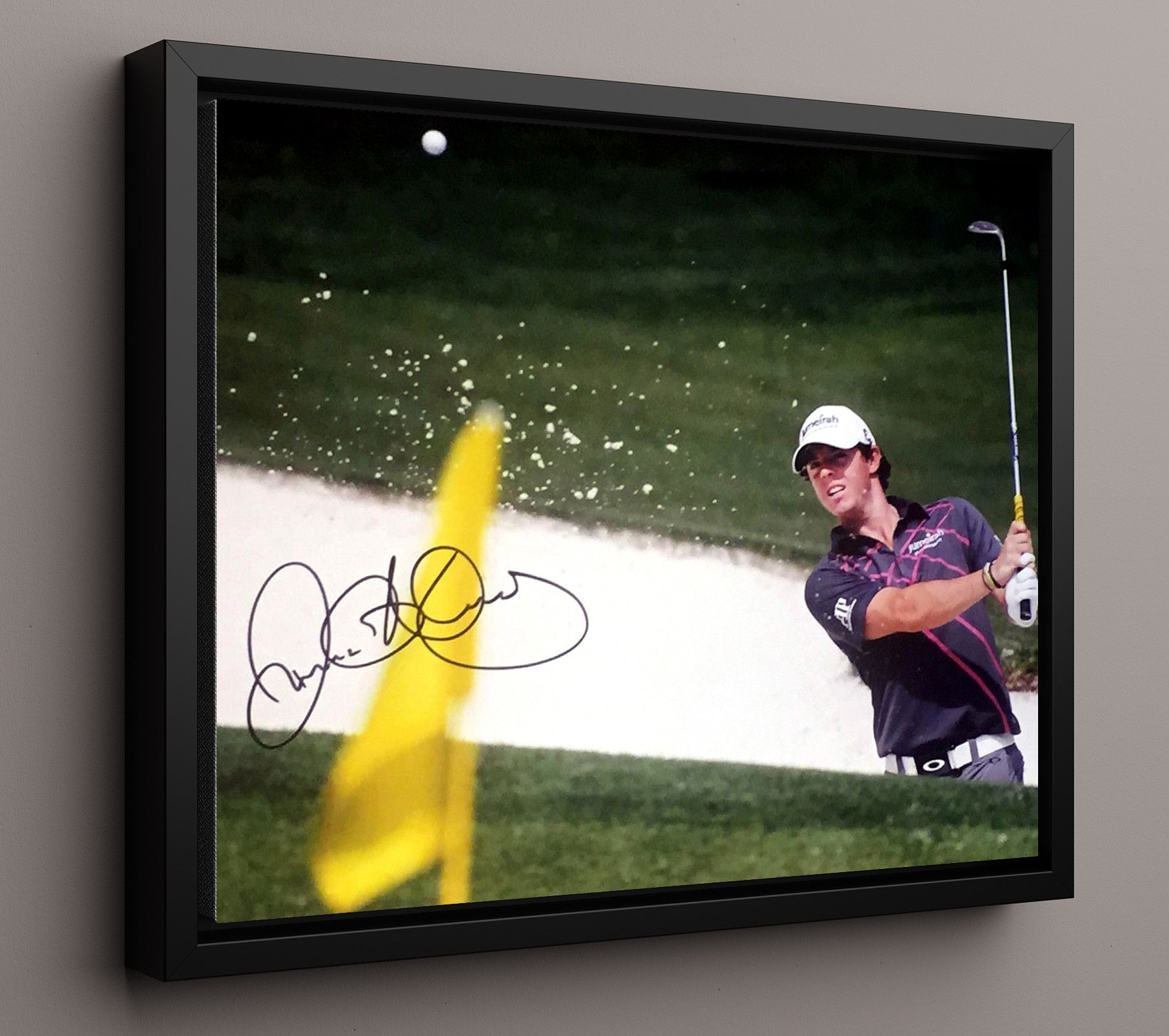 Rory McIlroy - Championship Bunker Shot golf wall art 16x20 Framed Canvas