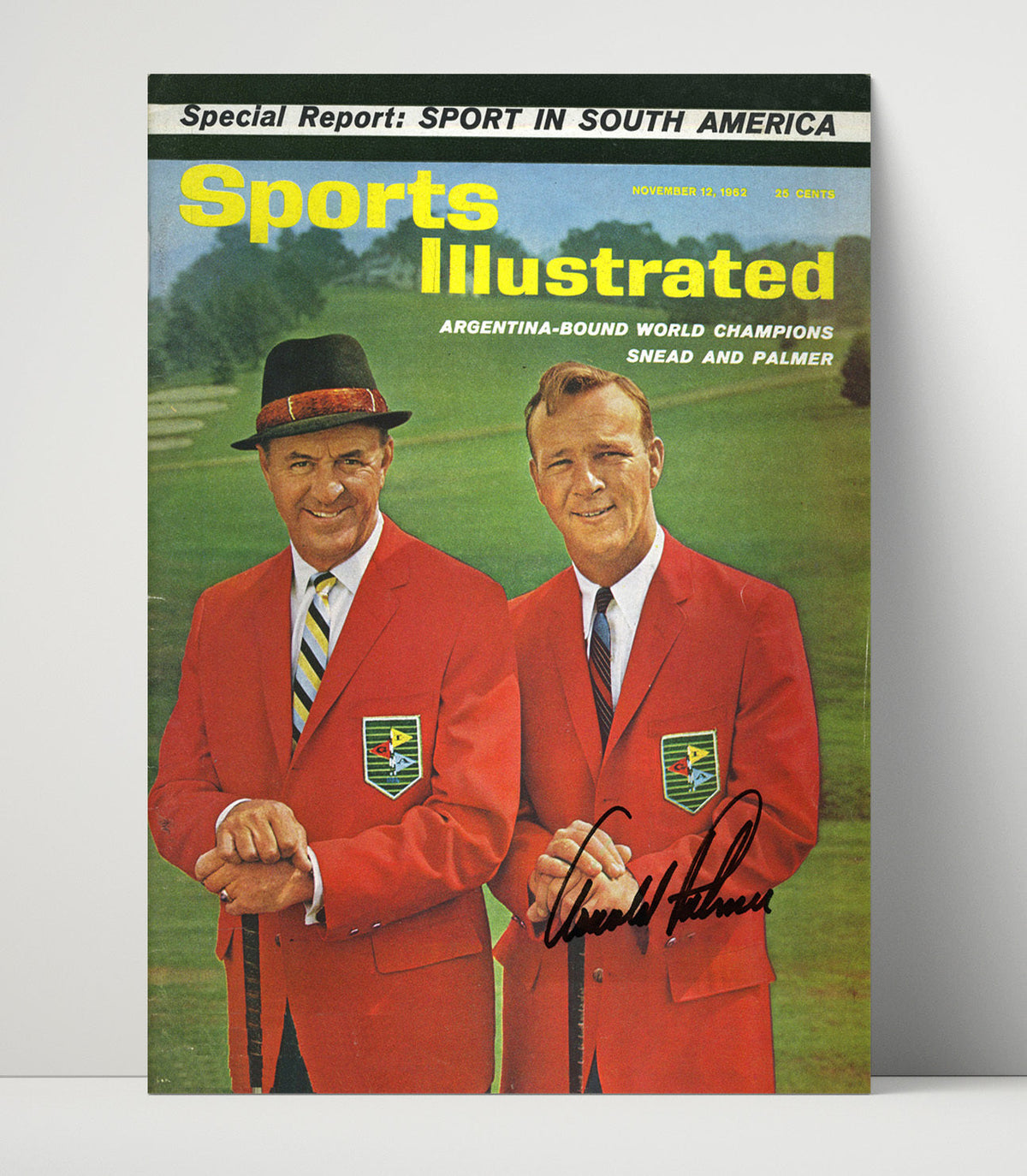 Sam Snead and Arnold Palmer – Argentina Bound 1962 SI unframed golf poster print