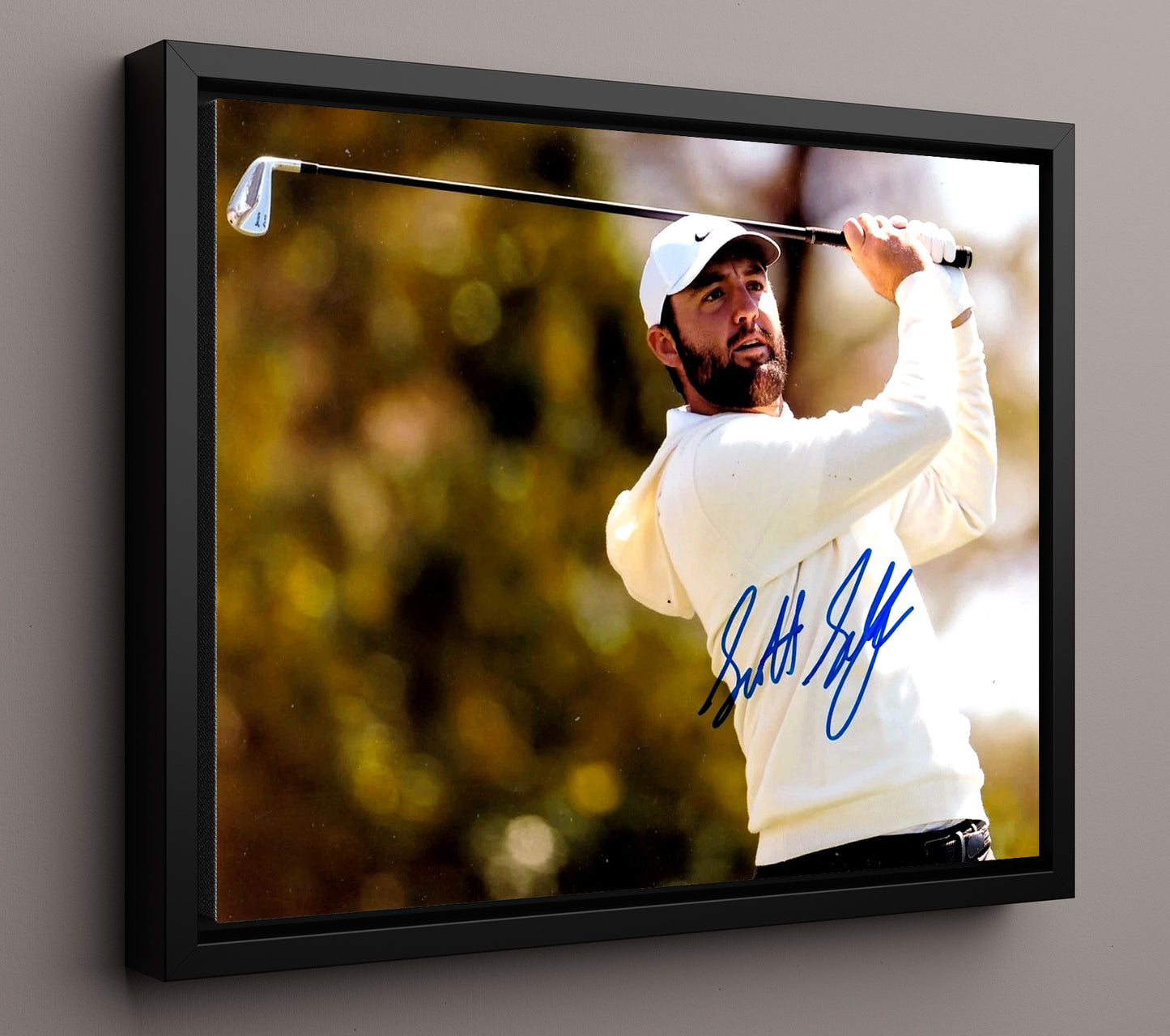 Scottie Scheffler - Augusta Champion Swing 2022 golf wall art 16x20 Framed Canvas