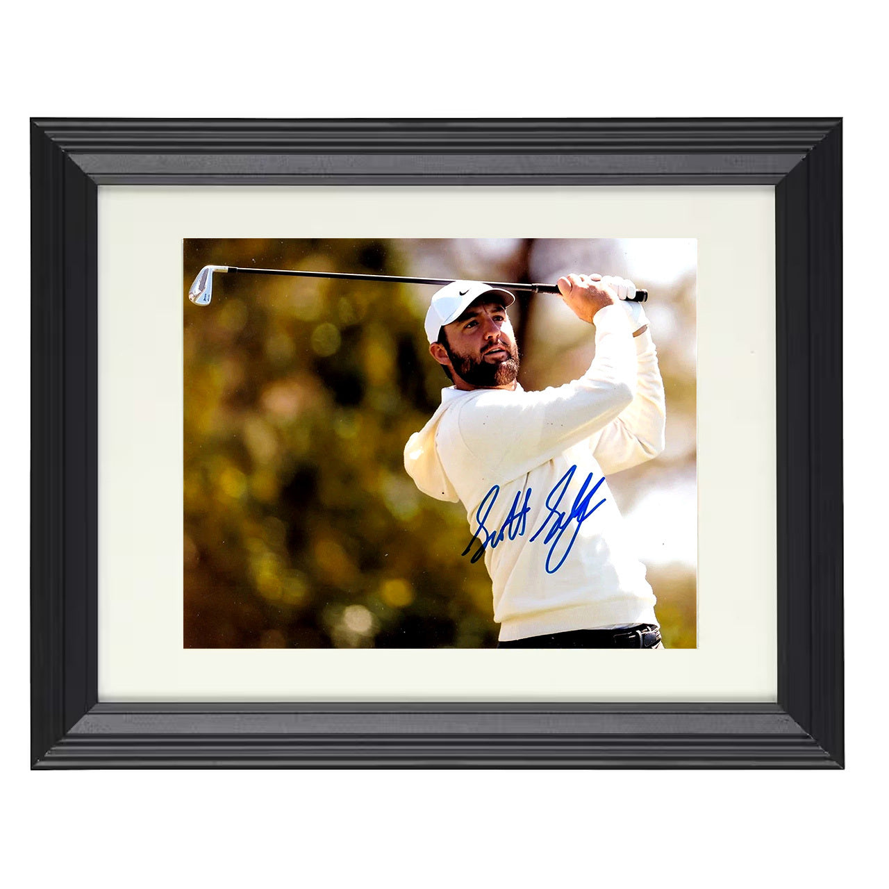 Scottie Scheffler – Augusta Champion Swing 2022 8x10 matted black framed golf wall art