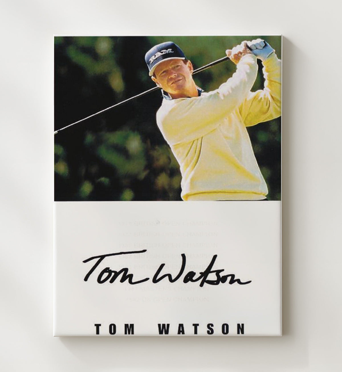 Tom Watson - Golden-Age Swing Form golf wall art 8x10 Beveled Frame