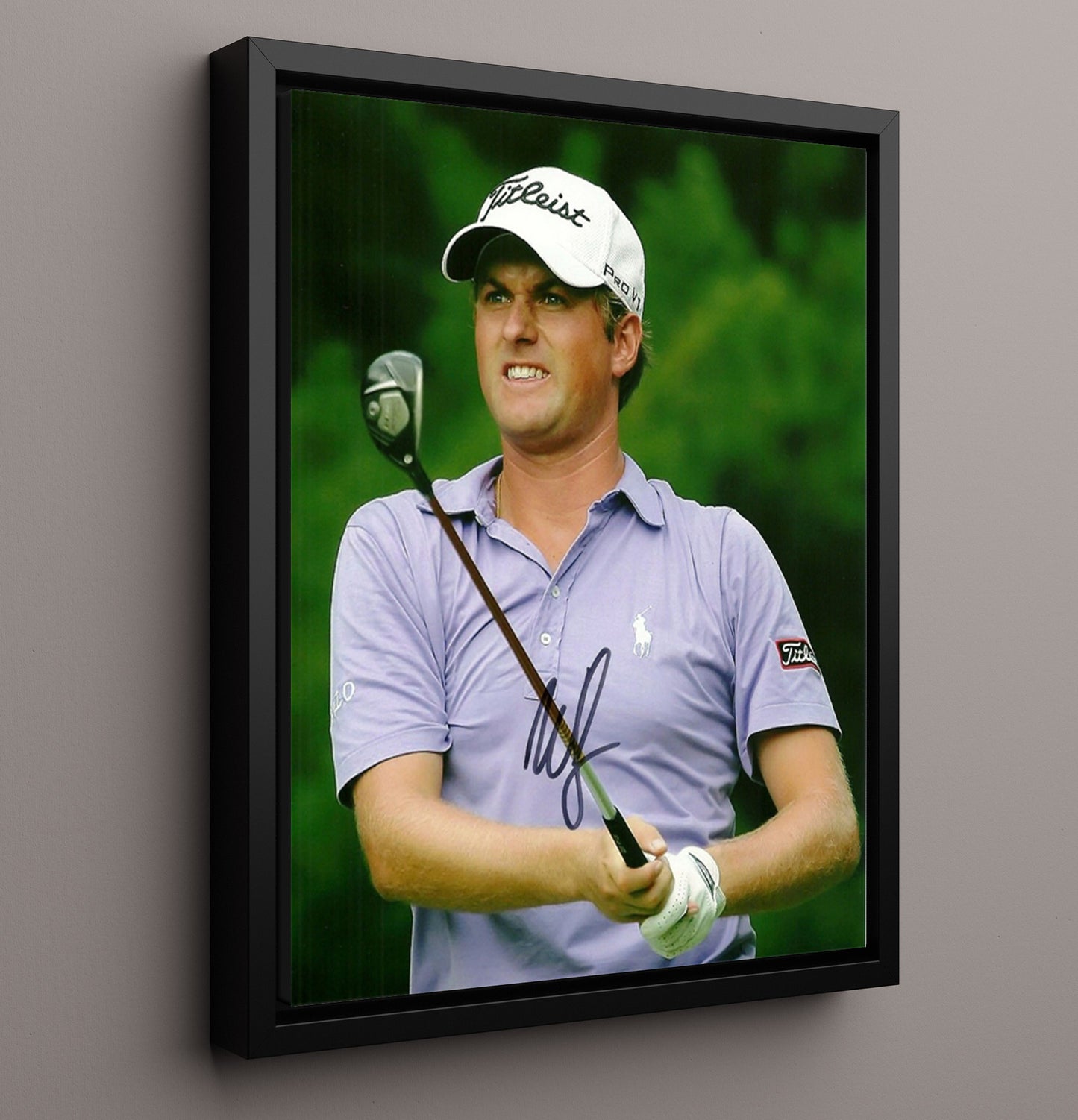 Webb Simpson - Titleist Iron Focus golf wall art 16x20 Framed Canvas