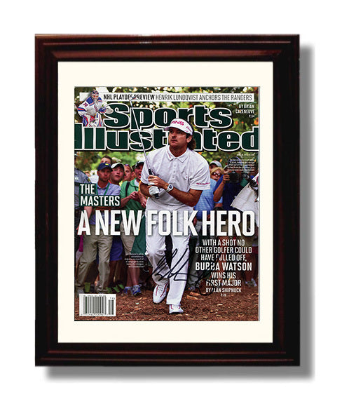 Golf Autograph Print - Bubba Watson 2012 Masters - Hook of Destiny golf wall art 8x10 Beveled Frame