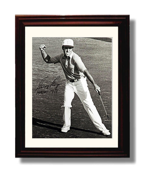 Golf Autograph Print - Gary Player 1978 Masters - Black Knight Triumph golf wall art 8x10 Beveled Frame