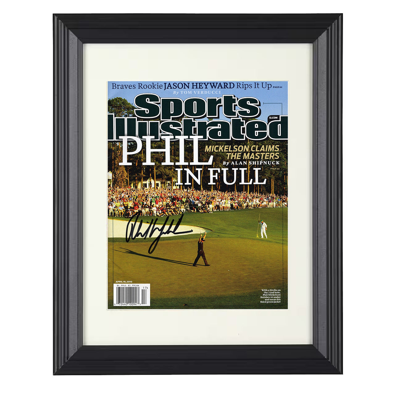 Phil Mickelson 2010 Masters – Lefty in Full 8x10 matted black framed golf wall art