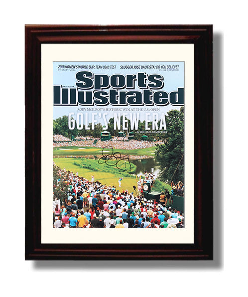 Golf Autograph Print - Rory McIlroy 2011 US Open - New Generation Champion golf wall art 8x10 Beveled Frame