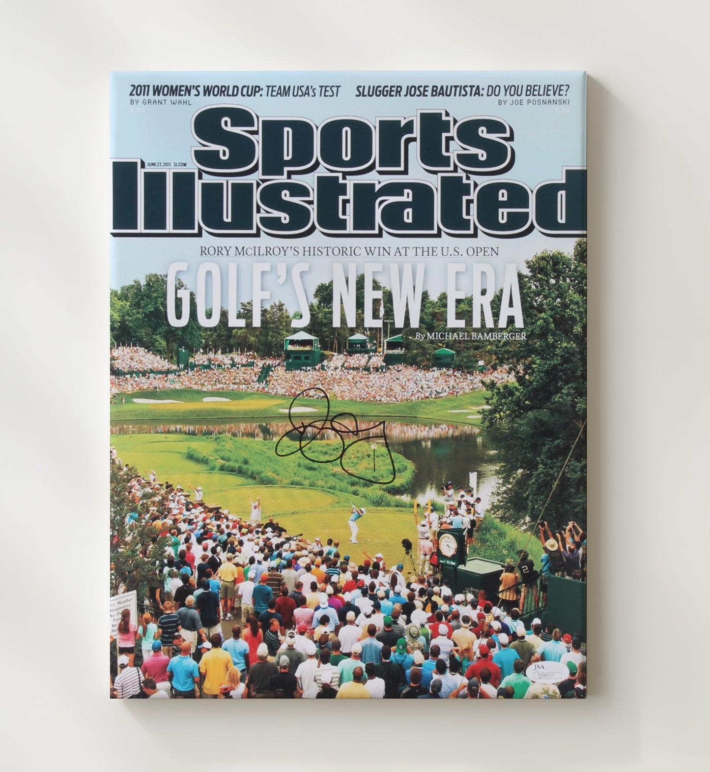 Golf Autograph Print - Rory McIlroy 2011 US Open - New Generation Champion golf wall art 20x24 Canvas