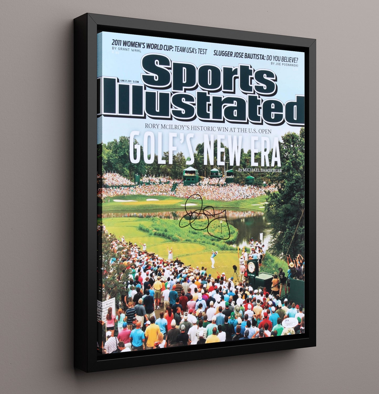 Golf Autograph Print - Rory McIlroy 2011 US Open - New Generation Champion golf wall art 16x20 Framed Canvas