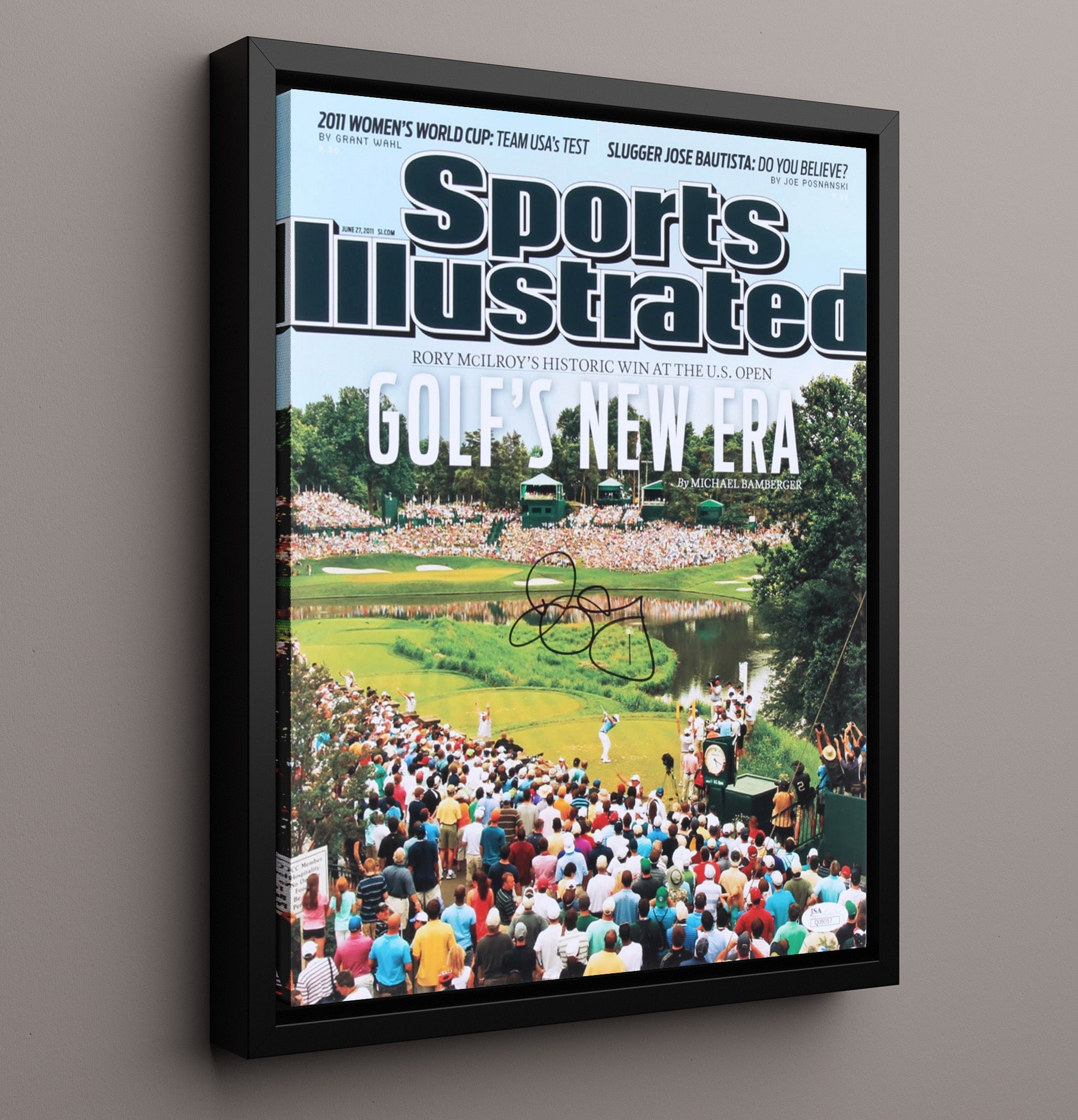 Golf Autograph Print - Rory McIlroy 2011 US Open - New Generation Champion golf wall art 16x20 Framed Canvas