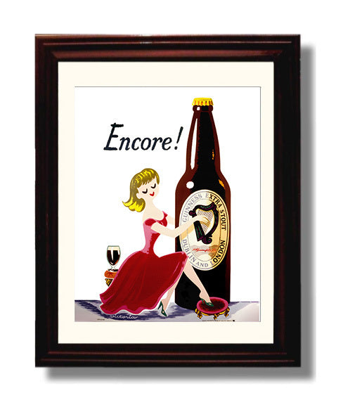 Encore Bottle Illustration Poster Guinness Wall Art