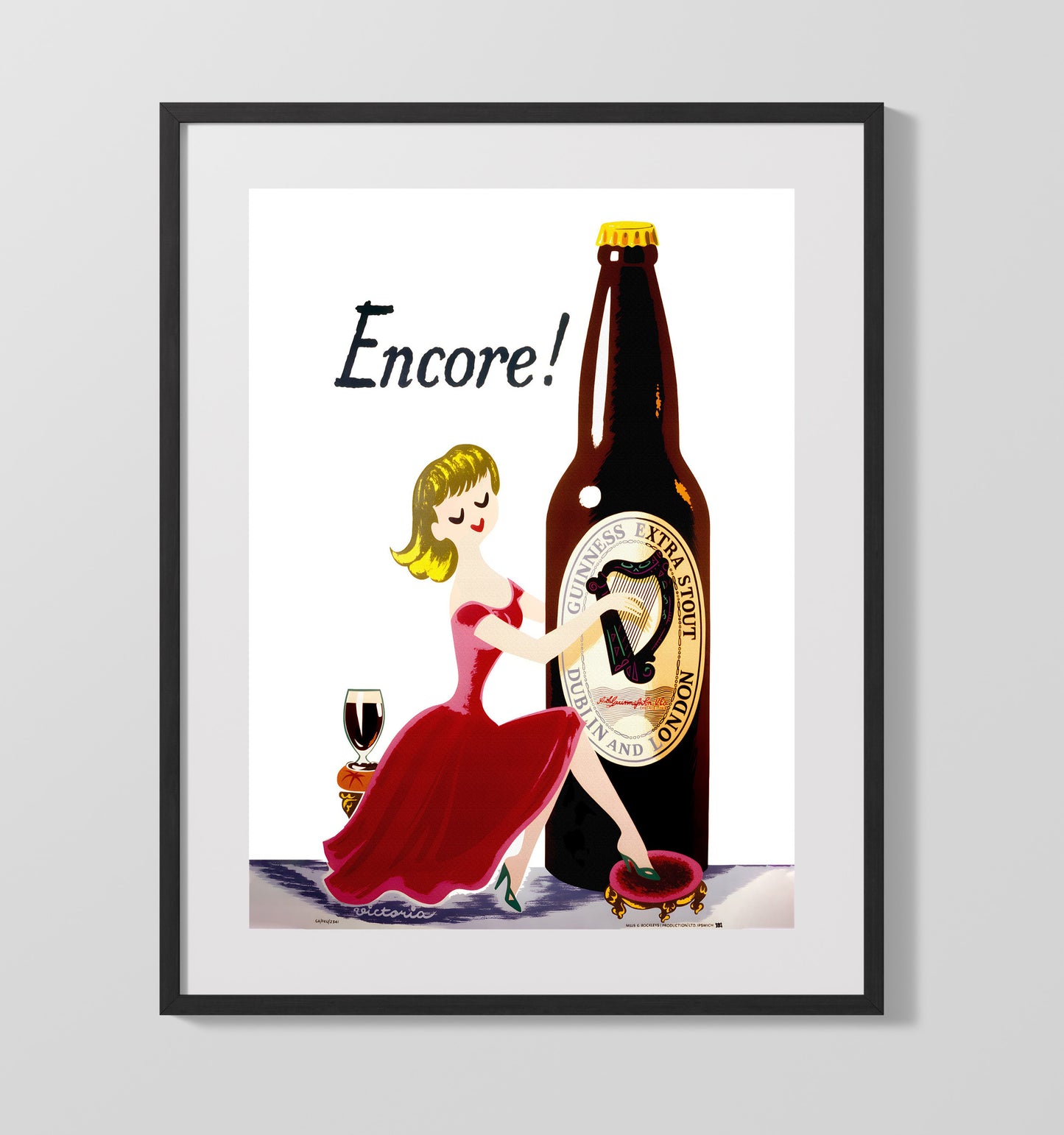 Encore Bottle Illustration Poster Guinness Wall Art