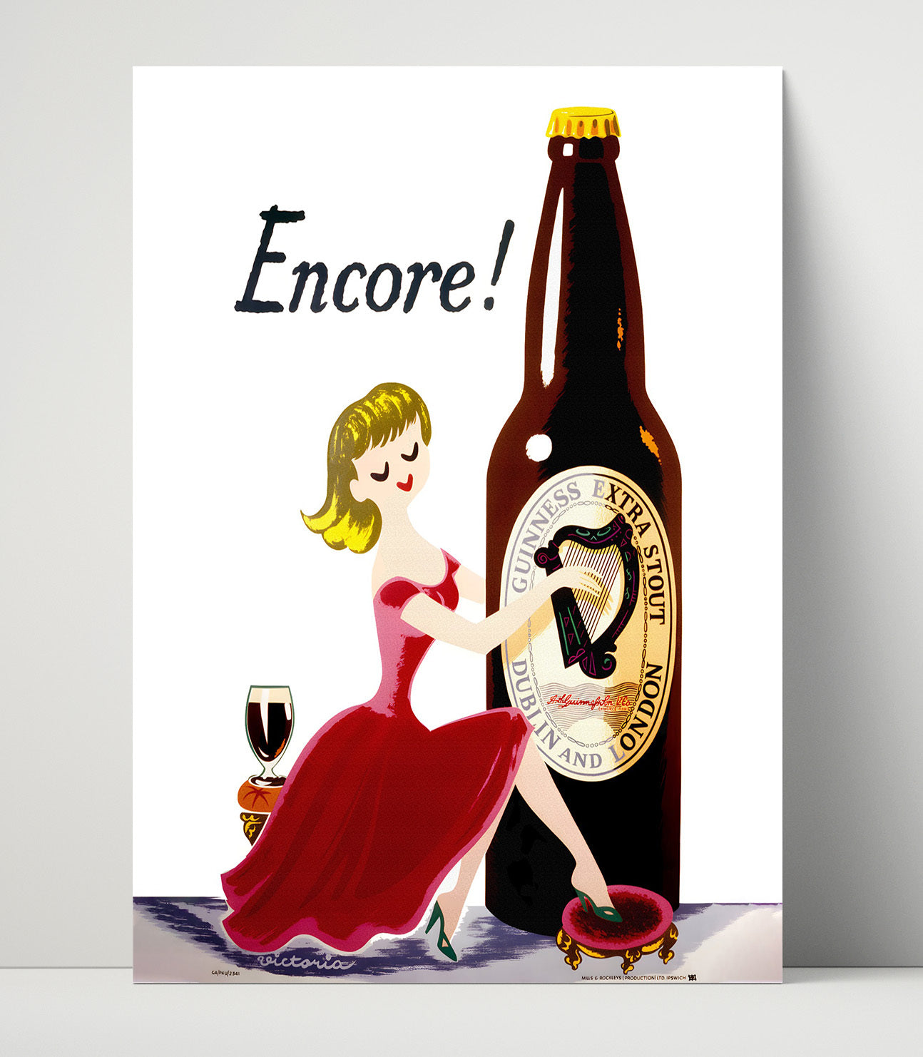 Encore Bottle Illustration Poster Guinness Wall Art
