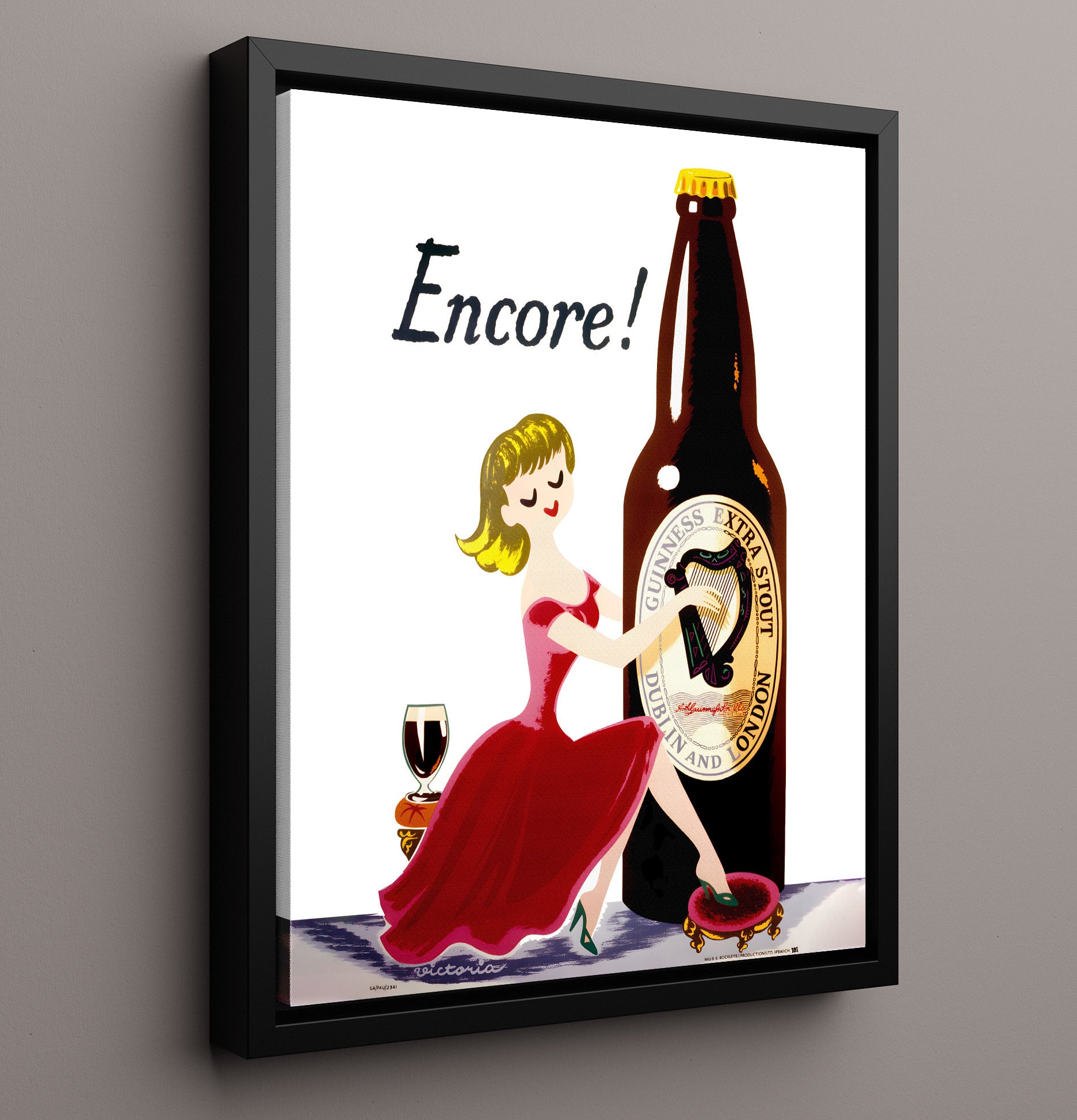 Encore Bottle Illustration Poster Guinness Wall Art