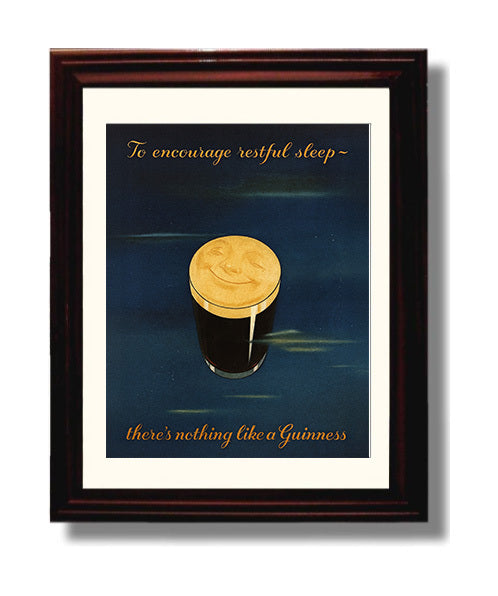 Encourage Restful Sleep Pint Night Poster Guinness Wall Art