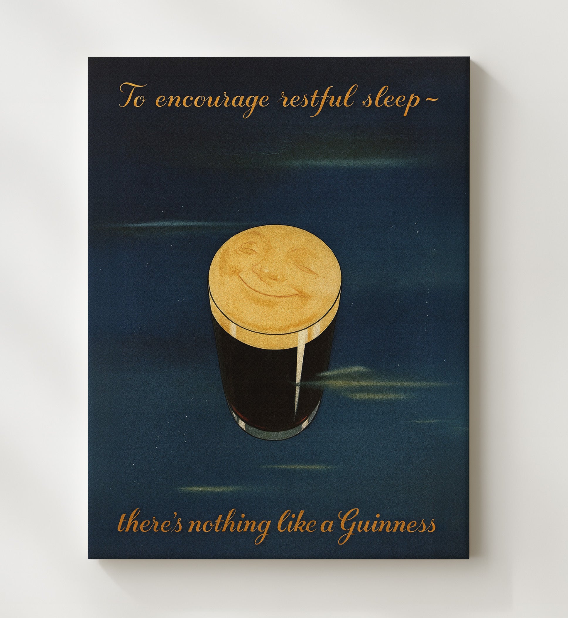 Encourage Restful Sleep Pint Night Poster Guinness Wall Art