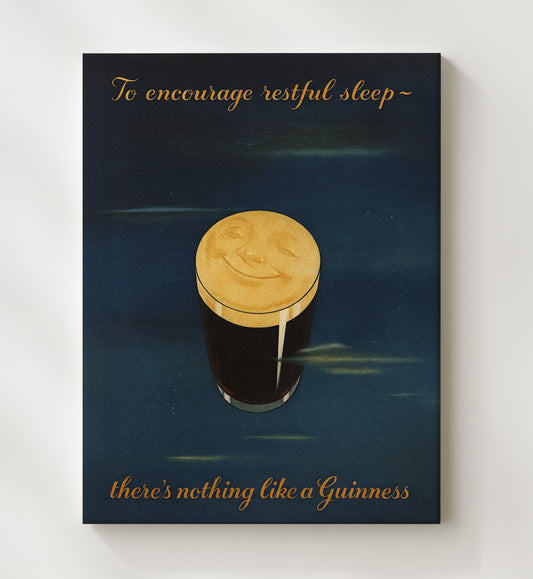 Guinness Encourage Restful Sleep - Pint Night 8x10 Canvas vintage Guinness beer poster wall art