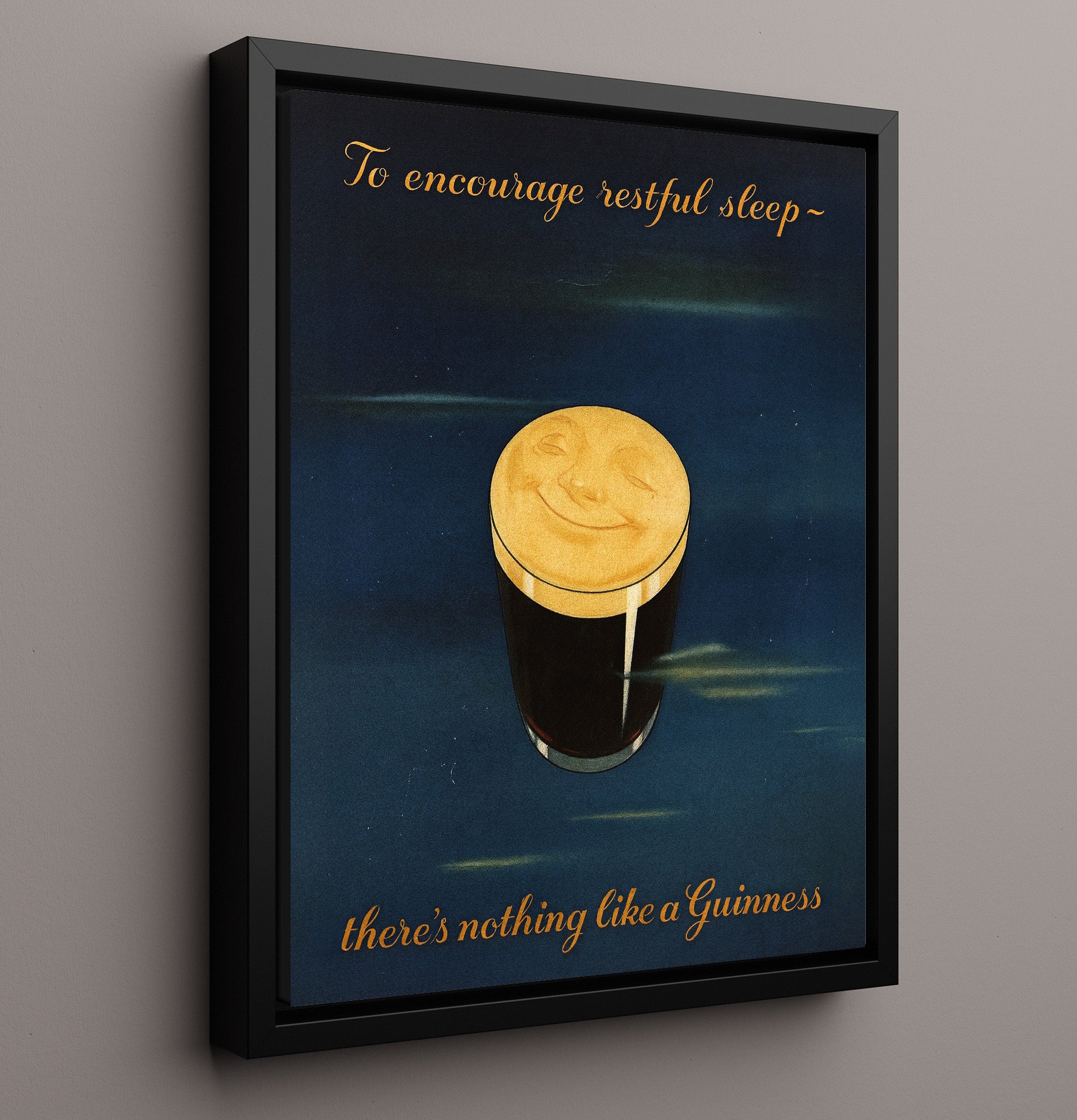 Encourage Restful Sleep Pint Night Poster Guinness Wall Art