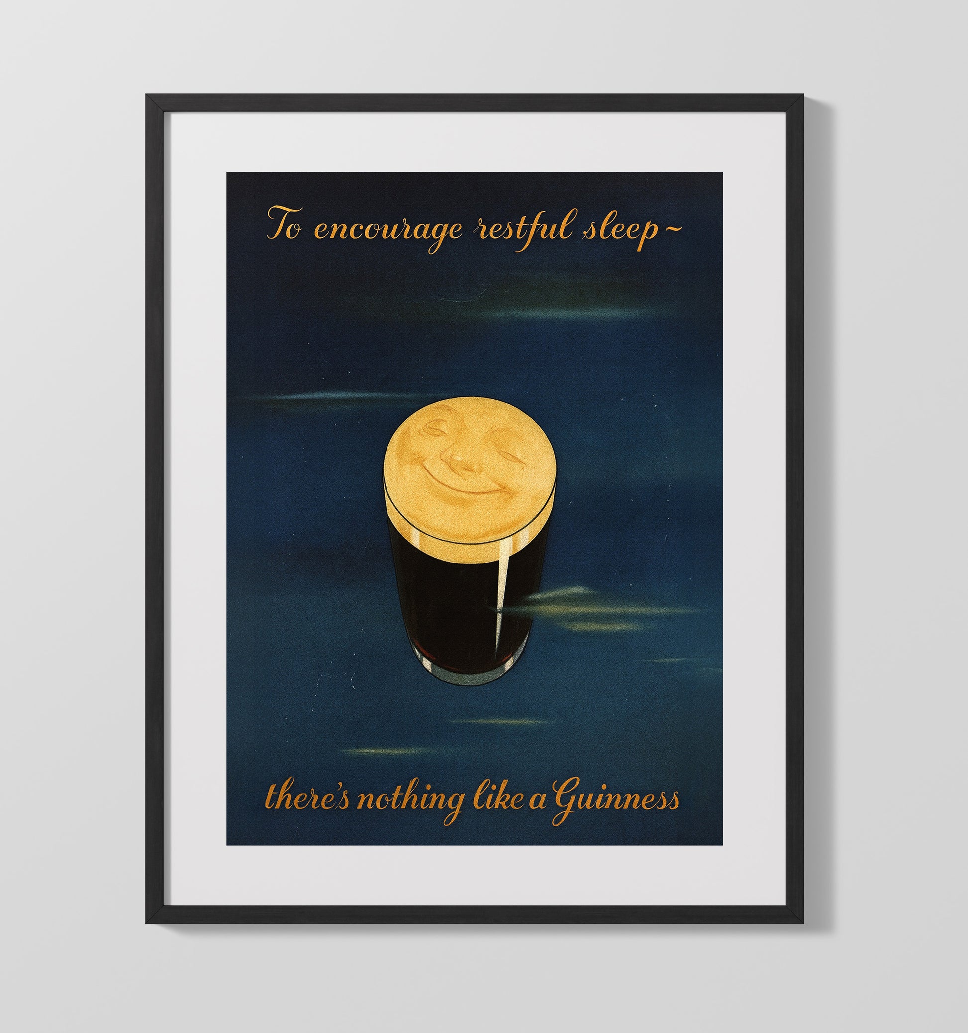 Encourage Restful Sleep Pint Night Poster Guinness Wall Art