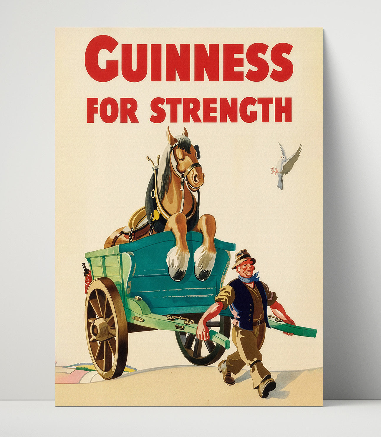 For Strength Horse Cart Poster Guinness Wall Art