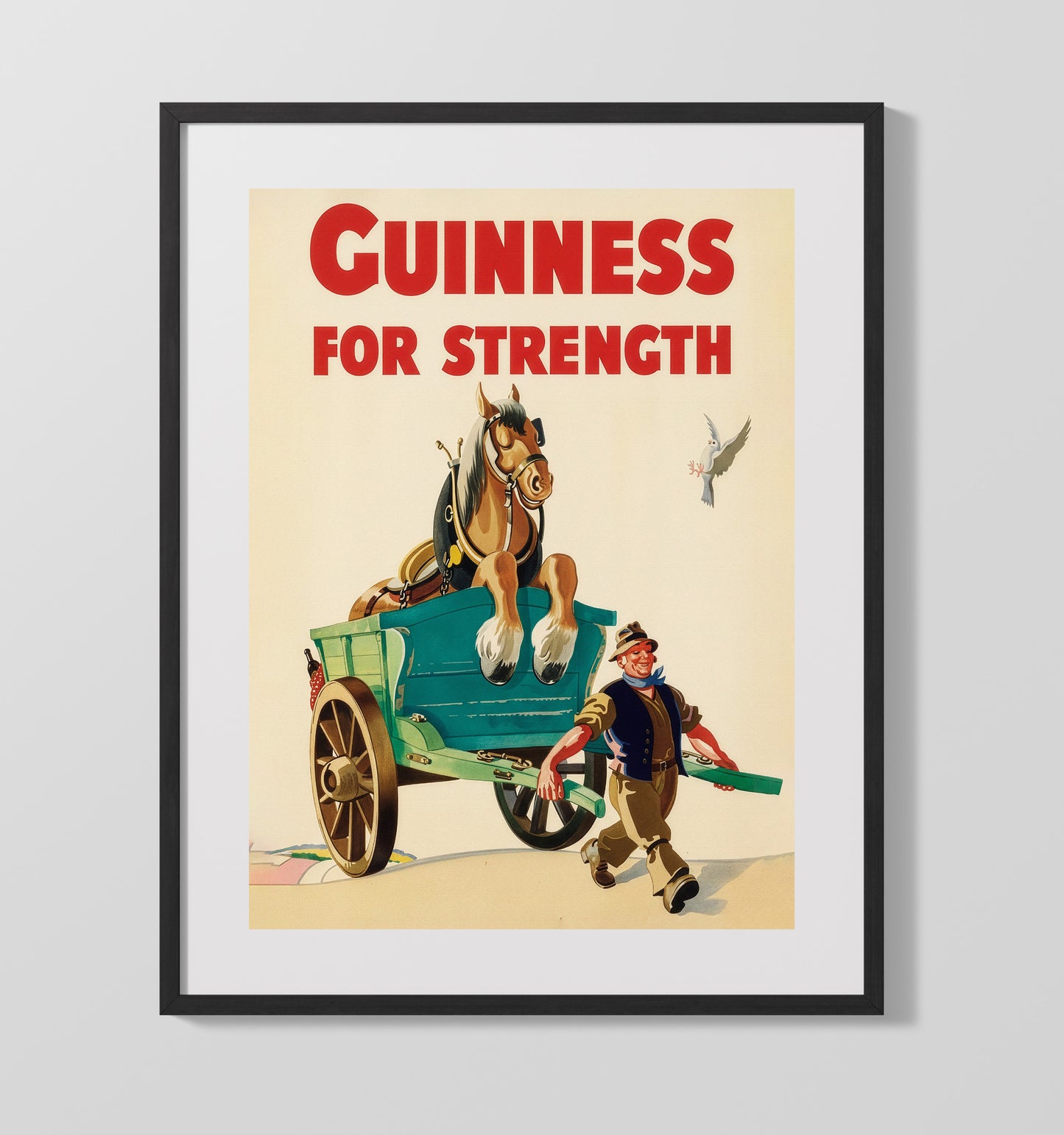 For Strength Horse Cart Poster Guinness Wall Art