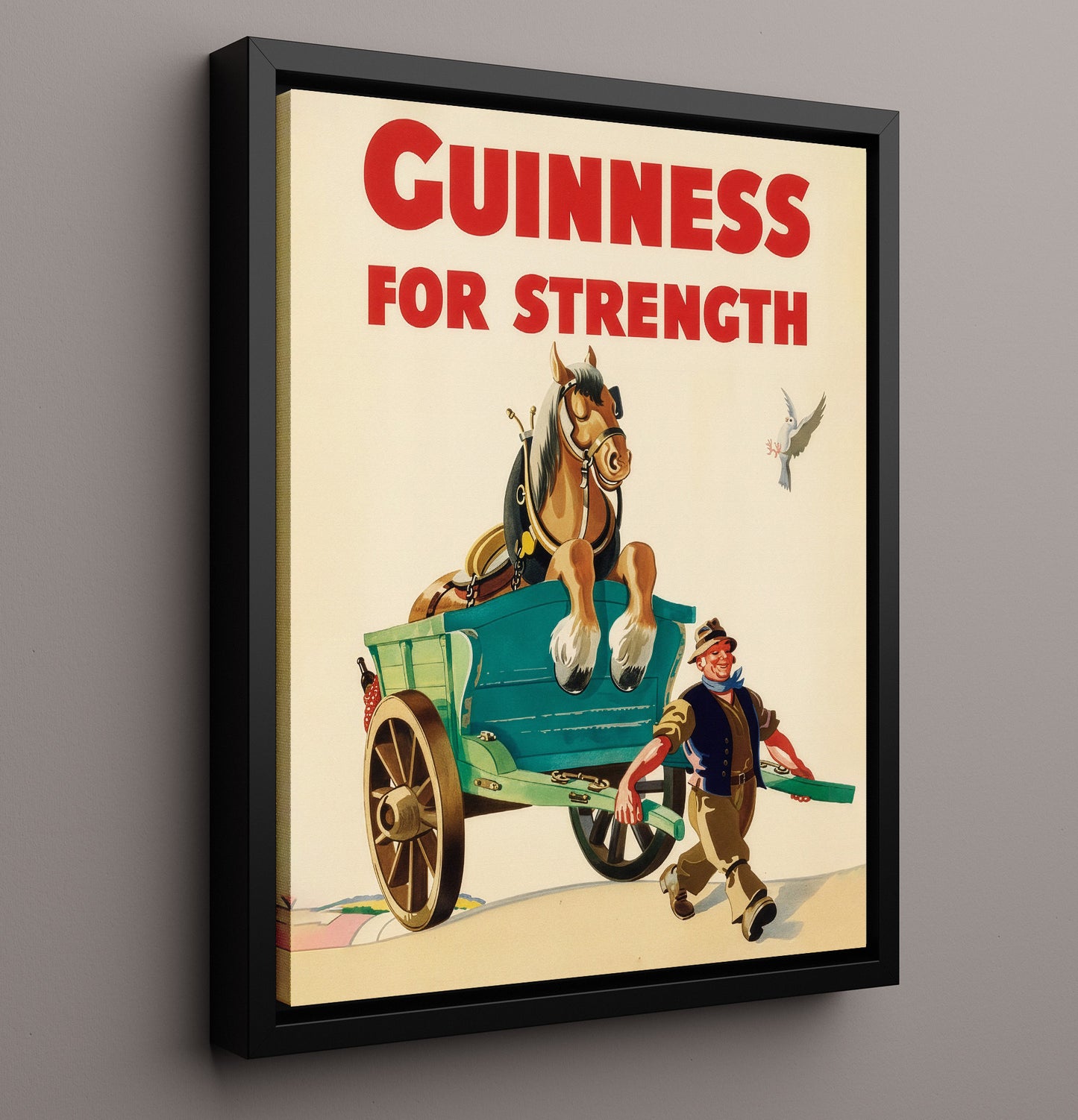 For Strength Horse Cart Poster Guinness Wall Art