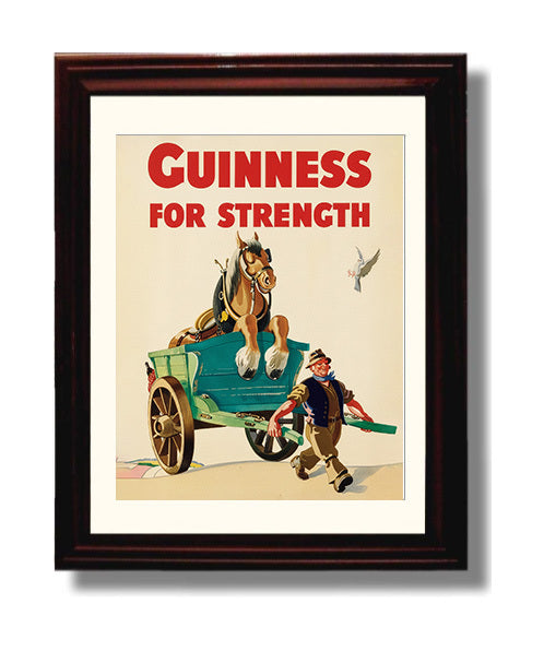 For Strength Horse Cart Poster Guinness Wall Art