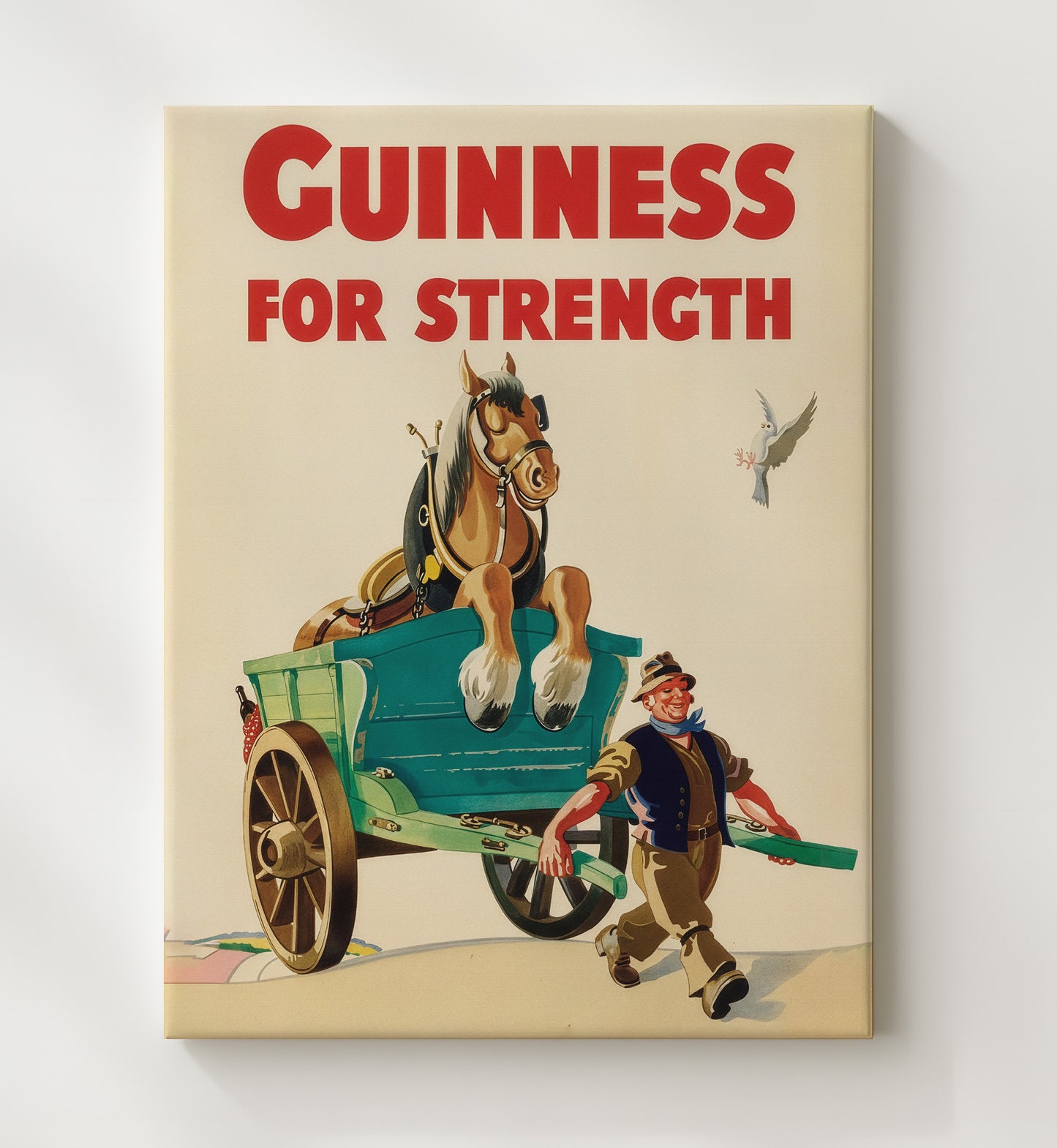 For Strength Horse Cart Poster Guinness Wall Art