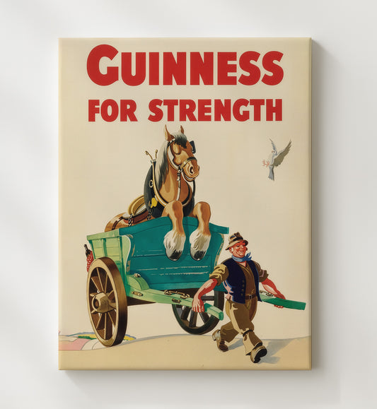 Guinness for Strength - Horse Cart 8x10 Canvas vintage Guinness beer poster wall art
