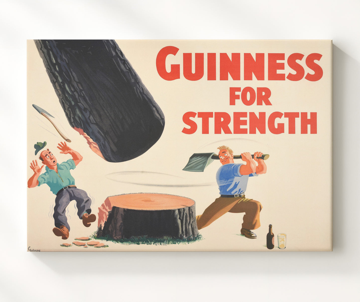 For Strength Lumberjack Log Poster - Landscape Guinness Wall Art