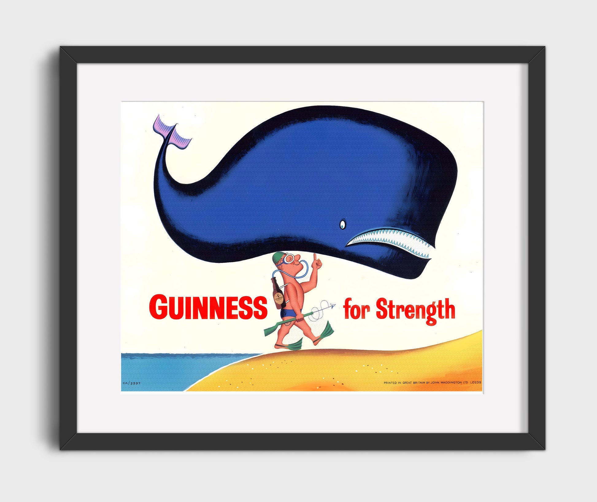 For Strength Whale Diver Poster - Landscape Guinness Wall Art