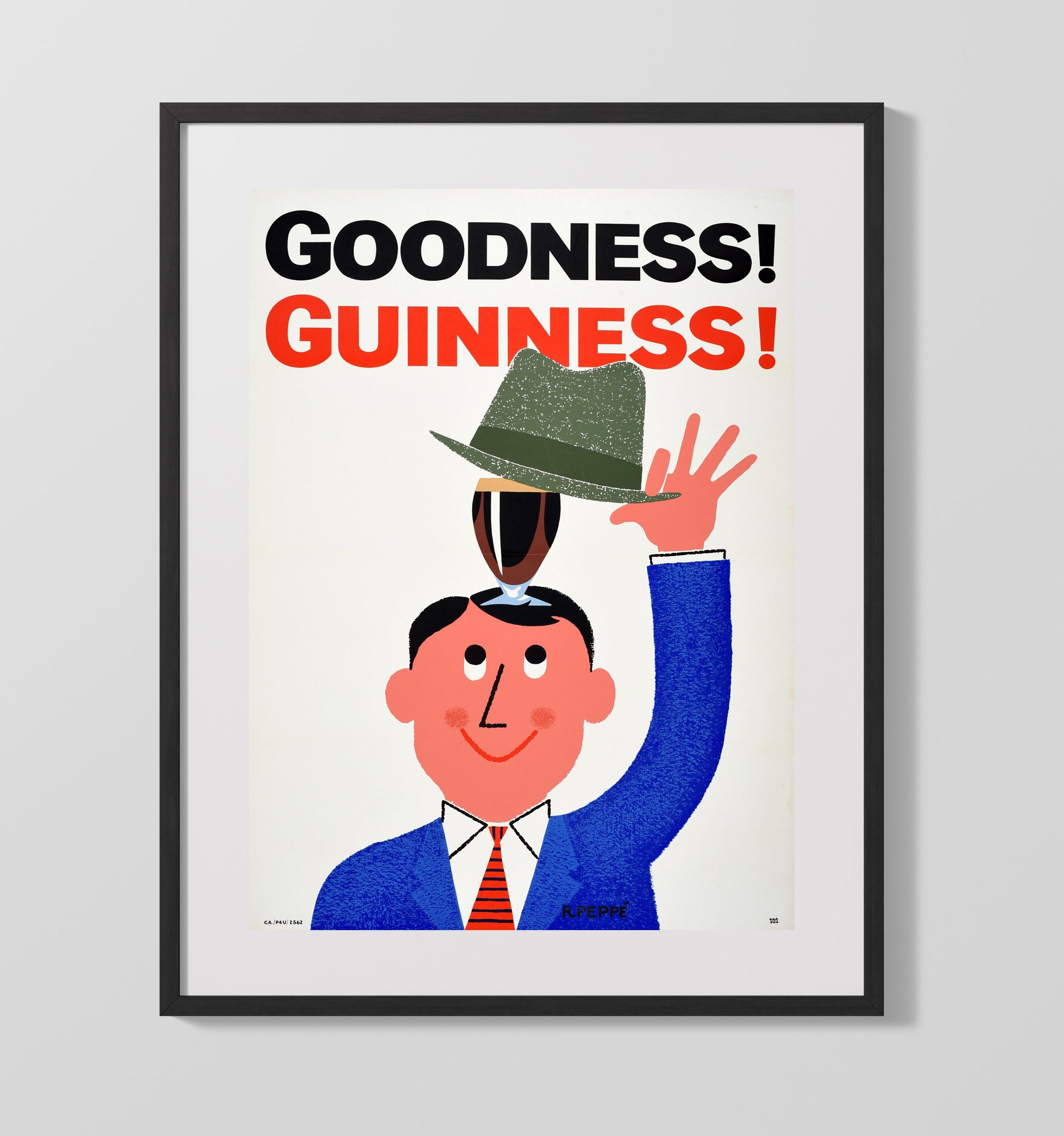 Goodness Guinness Hat Trick Illustration Poster Guinness Wall Art