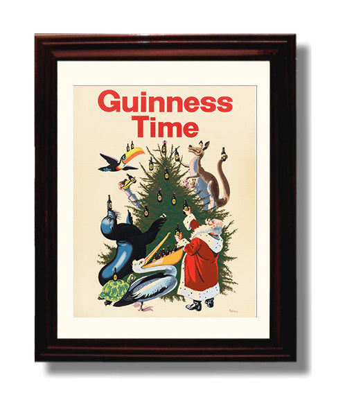 Guinness Time Christmas Animals Tree Poster Guinness Wall Art