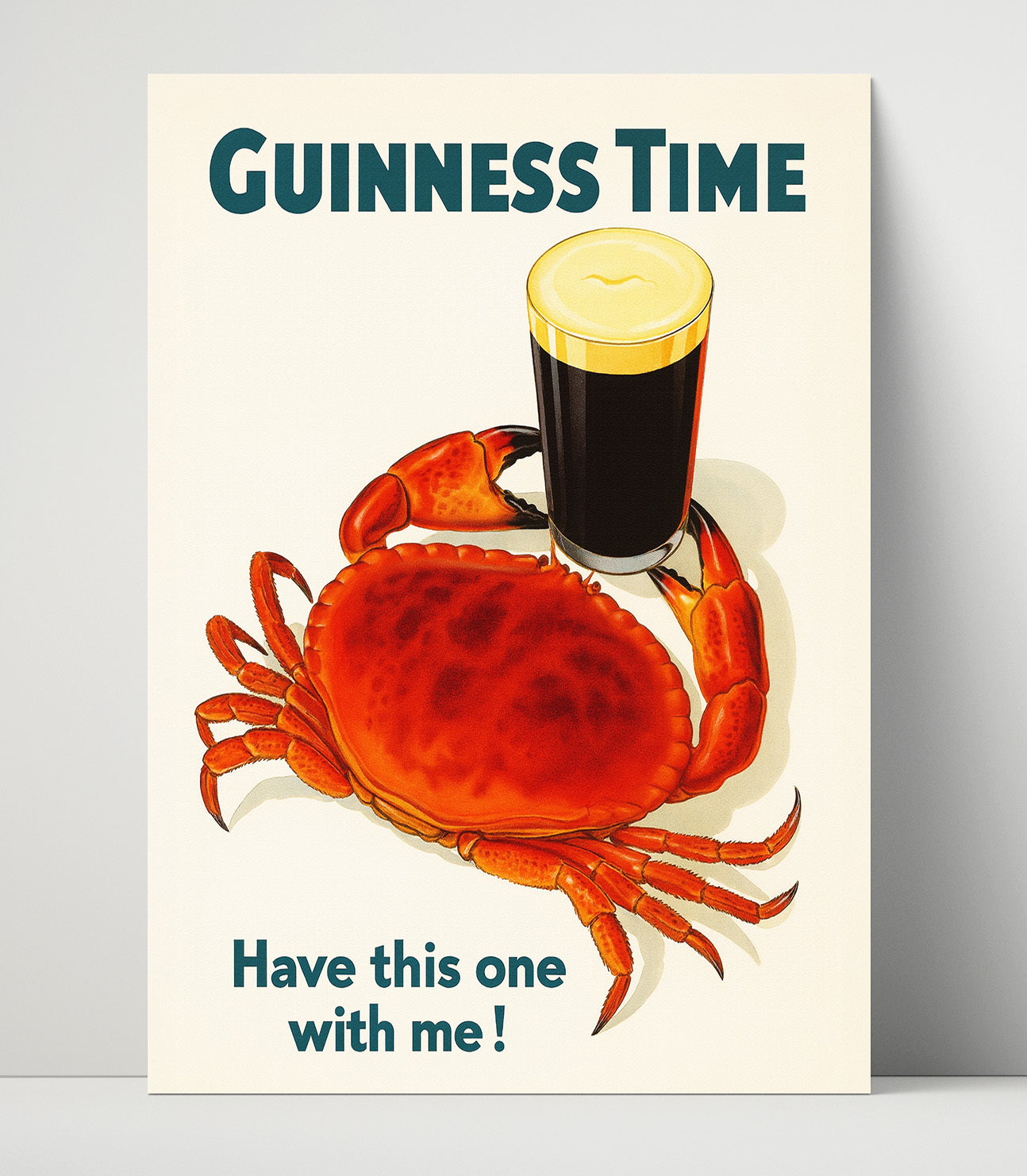 Guinness Time Red Crab Pint Poster Guinness Wall Art