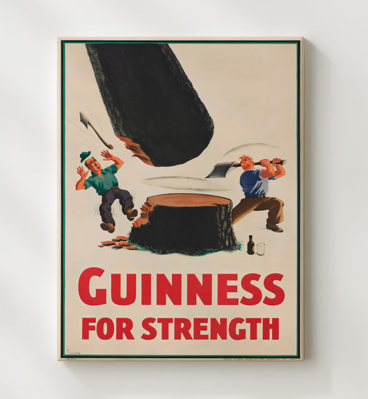 Guinness for Strength - Lumberjacks 8x10 Canvas vintage Guinness beer poster wall art