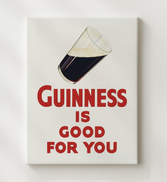 Guinness Is Good for You - Single Pint 8x10 Canvas vintage Guinness beer poster wall art