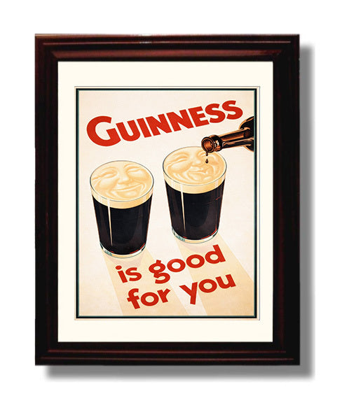 Is Good For You Two Smiling Pints Poster Guinness Wall Art