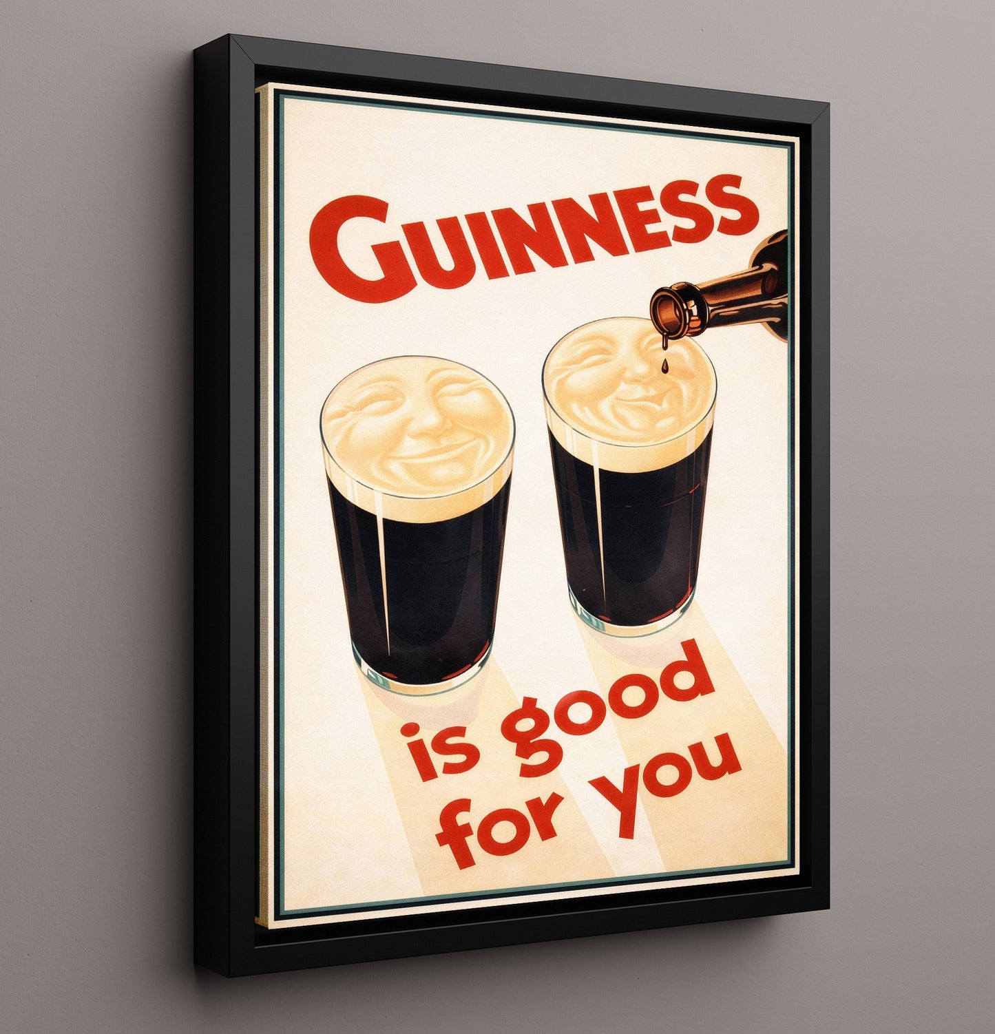 Is Good For You Two Smiling Pints Poster Guinness Wall Art