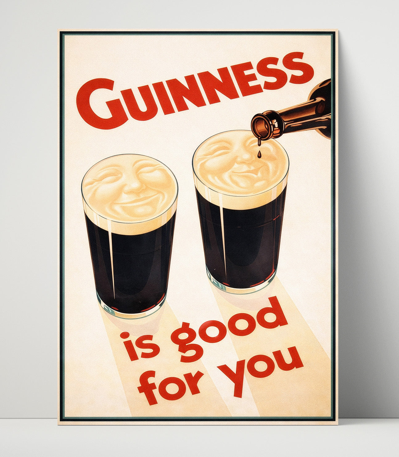 Is Good For You Two Smiling Pints Poster Guinness Wall Art