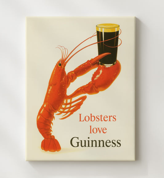 Guinness Lobsters Love Guinness 8x10 Canvas vintage Guinness beer poster wall art